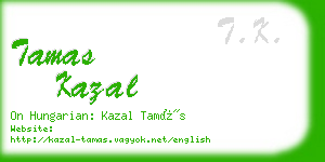 tamas kazal business card